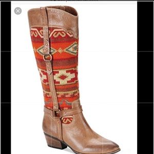 Sofft Aztec pattern boho tall boots